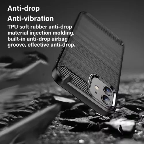 Techsuit - Carbon szilikon tok - Oppo A6 4G - Fekete
