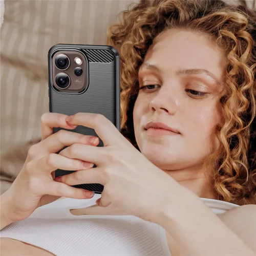Techsuit - Carbon szilikon tok - Oppo Reno15 Pro Max - Fekete