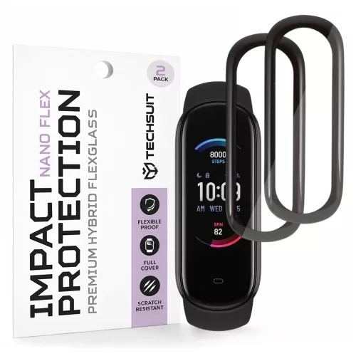 Techsuit - Nano Flex (2 pack) - Amazfit Band 5 - Black