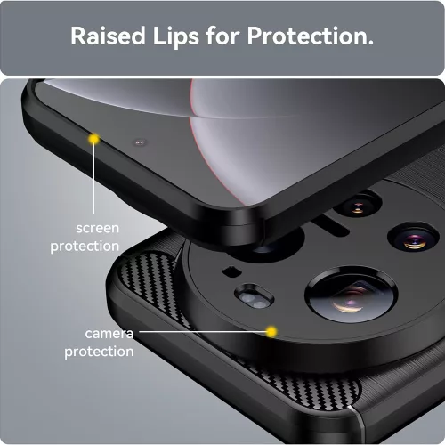 Techsuit - Carbon szilikon tok - Xiaomi 17 Ultra - Kék