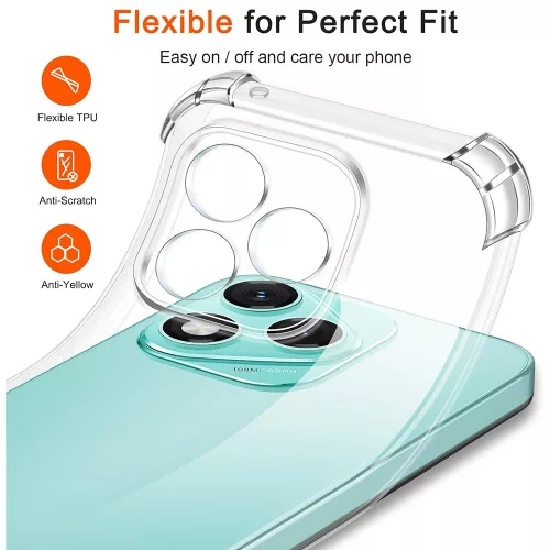 Techsuit - Shockproof Átlátszó Ütésálló Szilikon tok - Honor 600 Lite - Átlátszó