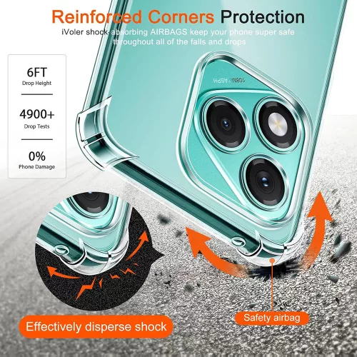 Techsuit - Shockproof Átlátszó Ütésálló Szilikon tok - Honor 600 Lite - Átlátszó