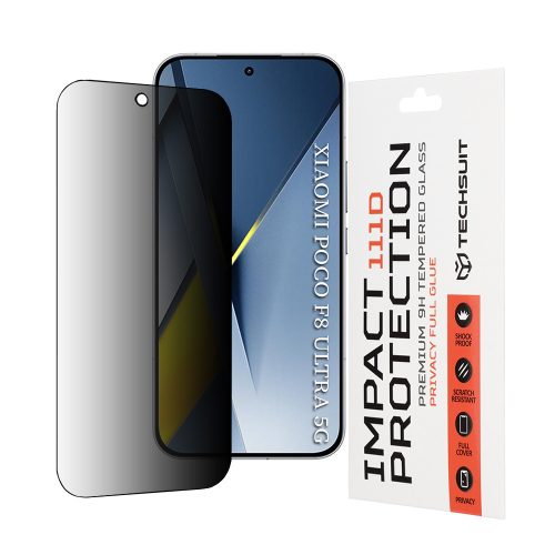 Techsuit - 111D Privacy Full Glue - Xiaomi Poco F8 Ultra - Black