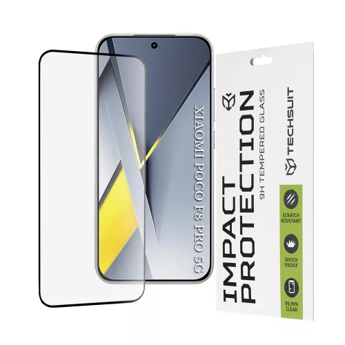 Techsuit - 111D Full Cover / Full Glue üvegfólia - Xiaomi Poco F8 Pro - Fekete