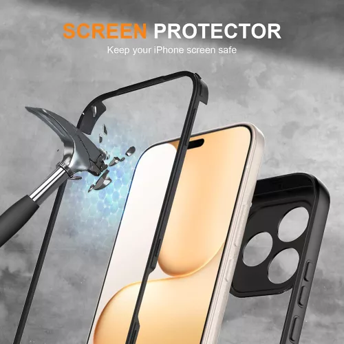Techsuit - ColorVerse 360 tok kijelzővédővel - Honor 600 Lite - Fekete