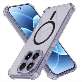   Techsuit - Shockproof Clear Silicone MagSafe - Xiaomi 17 - Smoke Black