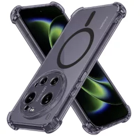   Techsuit - Shockproof Átlátszó Szilikon Magsafe tok - Xiaomi 17 Ultra - Átlátszó fekete