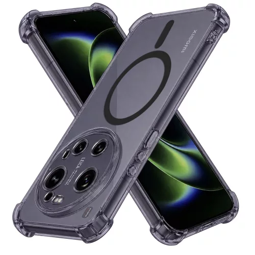 Techsuit - Shockproof Átlátszó Szilikon Magsafe tok - Xiaomi 17 Ultra - Átlátszó fekete