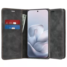   Techsuit - Confy Cover kinyitható tok - Motorola Edge 70 Fusion - Fekete