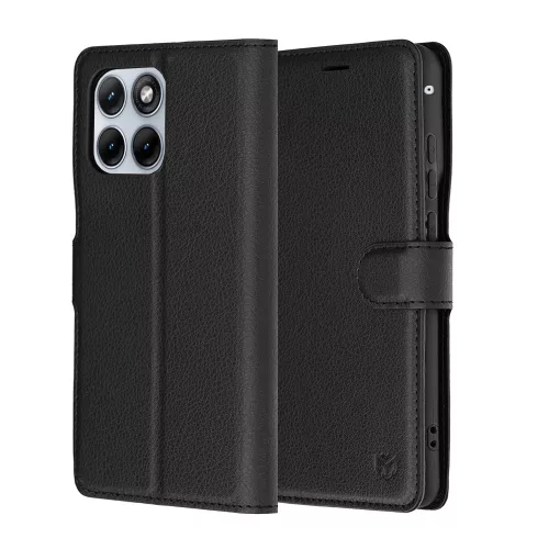 Techsuit - Leather Folio kinyitható tok - Motorola Edge 70 Fusion - Fekete