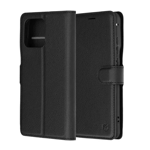 Techsuit - Leather Folio kinyitható tok - Motorola Edge 70 Fusion - Fekete