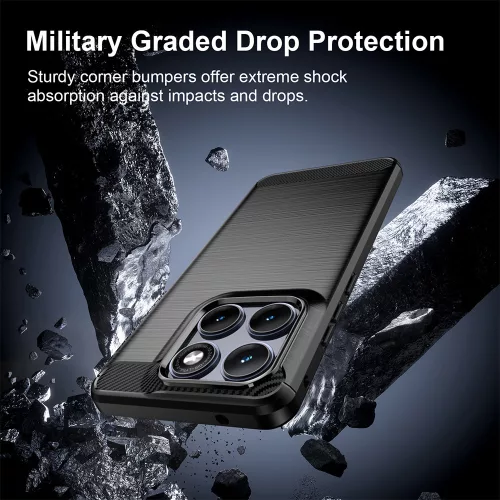 Techsuit - Carbon szilikon tok - Motorola Edge 70 Fusion - Fekete
