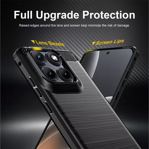 Techsuit - Carbon szilikon tok - Motorola Edge 70 Fusion - Fekete