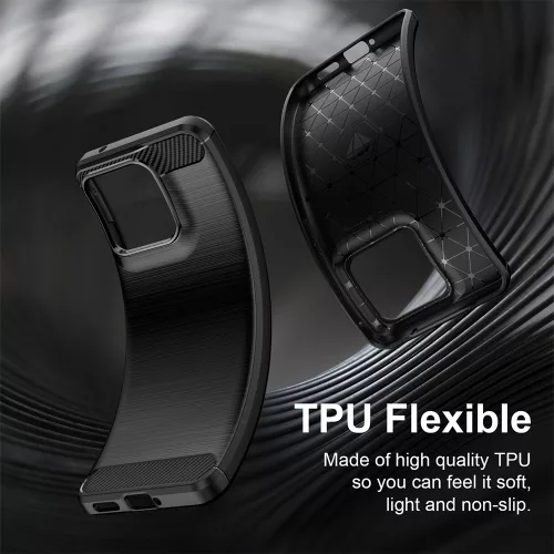 Techsuit - Carbon szilikon tok - Motorola Edge 70 Fusion - Fekete