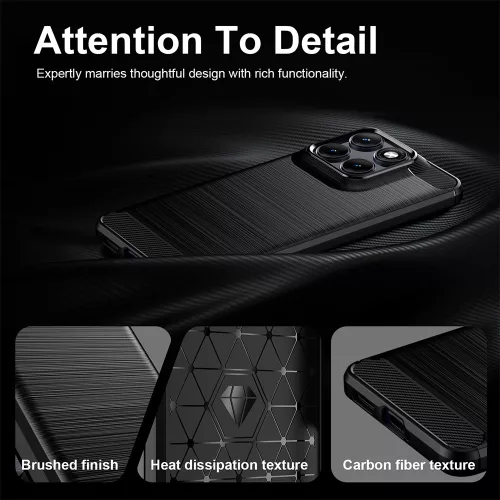 Techsuit - Carbon szilikon tok - Motorola Edge 70 Fusion - Fekete