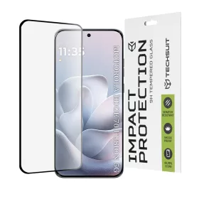   Techsuit - 111D Full Cover / Full Gliue 3D hajltott kijelzőre üvegfólia - Motorola Edge 70 Fusion - Fekete