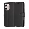 Techsuit - Leather Folio kinyitható tok - Honor 600 Lite - Fekete