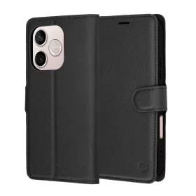   Techsuit - Leather Folio kinyitható tok - Honor 600 Lite - Fekete