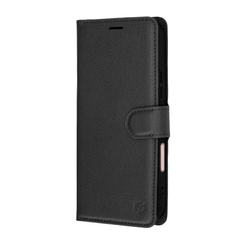 Techsuit - Leather Folio kinyitható tok - Honor 600 Lite - Fekete