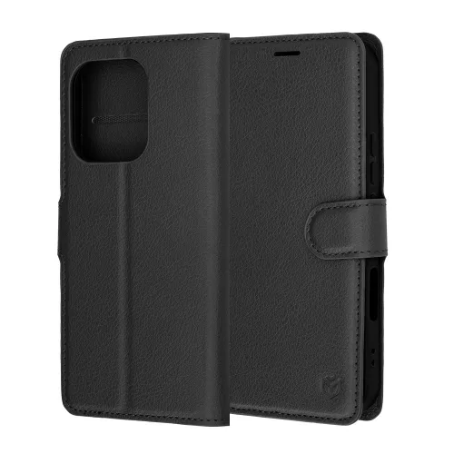 Techsuit - Leather Folio kinyitható tok - Honor 600 Lite - Fekete