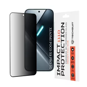   Techsuit - 111D Privacy betekintésgátló üvegfólia - Xiaomi Poco X8 Pro - Fekete