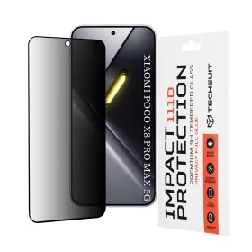   Techsuit - 111D Privacy betekintésgátló üvegfólia - Xiaomi Poco X8 Pro Max - Fekete