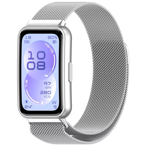 Techsuit - Watchband (W009) - Huawei Band 11 / Band 11 Pro - Silver