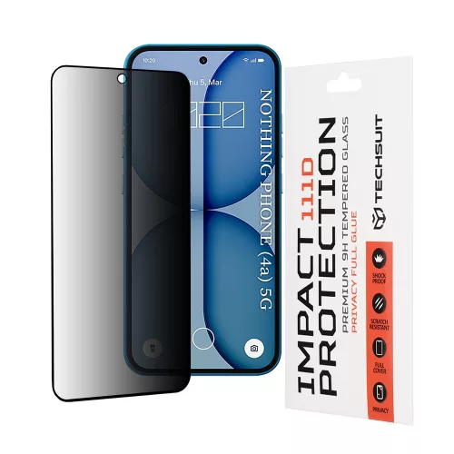 Techsuit - 111D Privacy betekintésgátló üvegfólia - Nothing Phone (4a) - Fekete