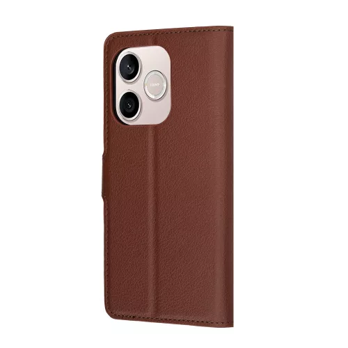 Techsuit - Leather Folio kinyitható tok - Honor 600 Lite - Barna