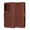 Techsuit - Leather Folio kinyitható tok - Honor 600 Lite - Barna