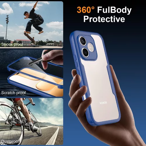 Techsuit - ColorVerse 360 tok kijelzővédővel - Honor 600 Lite - Kék