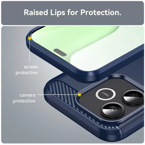 Techsuit - Carbon szilikon tok - Honor 600 Lite - Kék