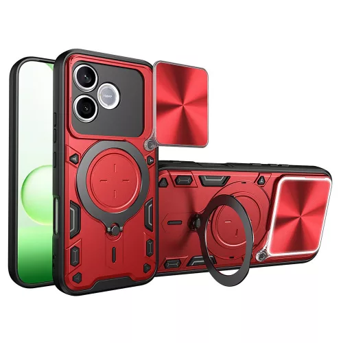 Techsuit - CamGuard Pro tok ütésálló tok - Honor 600 Lite - Piros