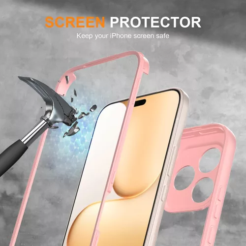 Techsuit - ColorVerse 360 tok kijelzővédővel - Honor 600 Lite - Rózsaszín