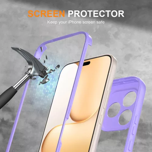 Techsuit - ColorVerse 360 tok kijelzővédővel - Honor 600 Lite - Lila