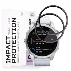 Techsuit - Nano Flex (2 pack) - Garmin Fenix 7S - Black
