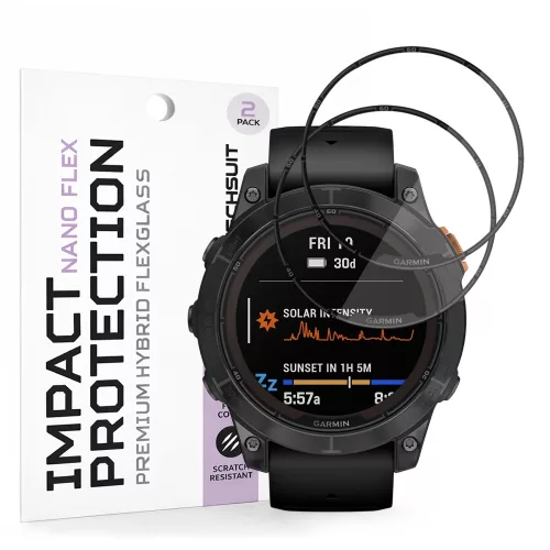 Techsuit - Nano Flex (2 pack) - Garmin Fenix 7 Pro Solar - Black
