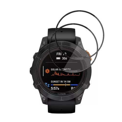 Techsuit - Nano Flex (2 pack) - Garmin Fenix 7 Pro Solar - Black