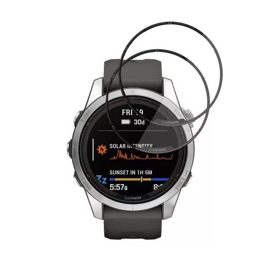 Techsuit - Nano Flex (2 pack) - Garmin Fenix 7S Pro Solar - Black