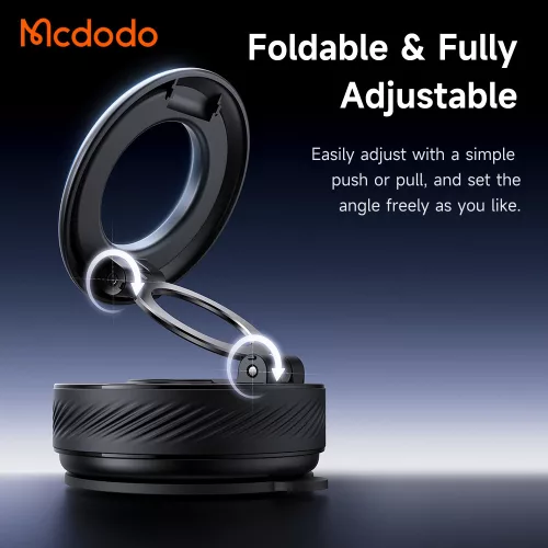 Mcdodo - Autós tartó vezeték nélküli töltéssel (CH-8610) - Műszerfalra, Biztos tartás, 360° Vacuum Suction Mágneses 15W - Black