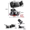 Lisen - Autós tartó A609 (YL0225120003) - Műszerfalra, 360° forgás, Clamp Arm, Automatic Lock, Vacuum Suction - Deep Gray