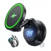 Lisen - Autós tartó with Wireless Charger W608 Pro (YL0225090001) - Tapadókorong, 25W, Qi2.2 - Black