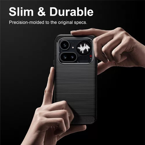 Techsuit - Carbon szilikon tok - Nothing Phone (4a) Pro - Fekete