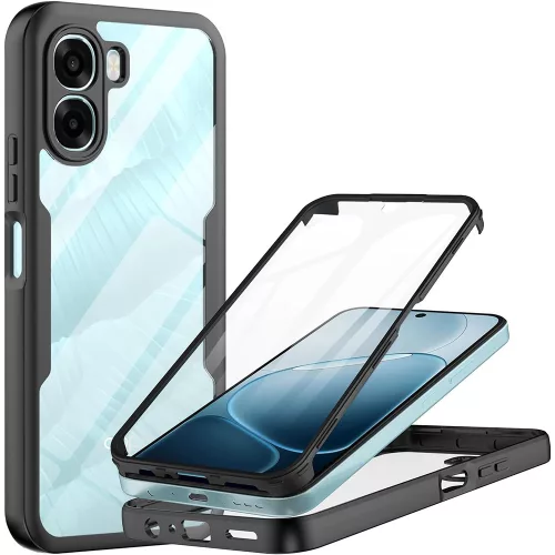 Techsuit - ColorVerse 360 tok kijelzővédővel - Oppo A6x 4G / A6x 5G / A6k 4G - Fekete