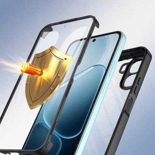 Techsuit - ColorVerse 360 tok kijelzővédővel - Oppo A6x 4G / A6x 5G / A6k 4G - Fekete