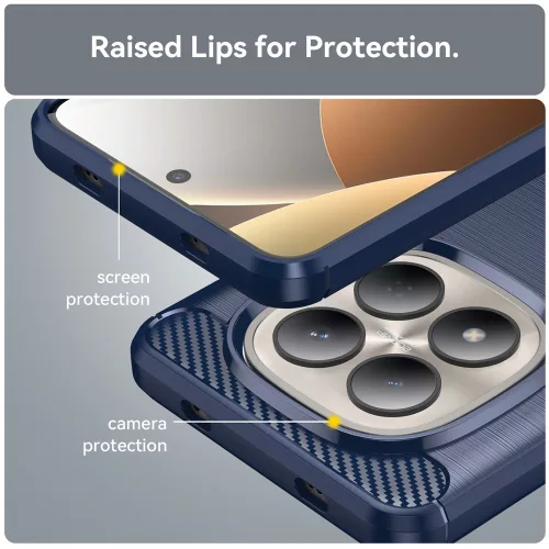 Techsuit - Carbon szilikon tok - Xiaomi Redmi Note 15 Pro 4G - Kék