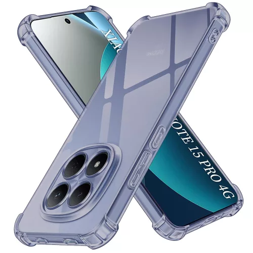 Techsuit - Shockproof Átlátszó Ütésálló Szilikon tok - Xiaomi Redmi Note 15 Pro 4G - Átlátszó fekete
