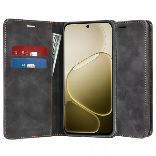 Techsuit - Confy Cover kinyitható tok - Oppo A6 4G / A6x 4G / A6x 5G - Fekete