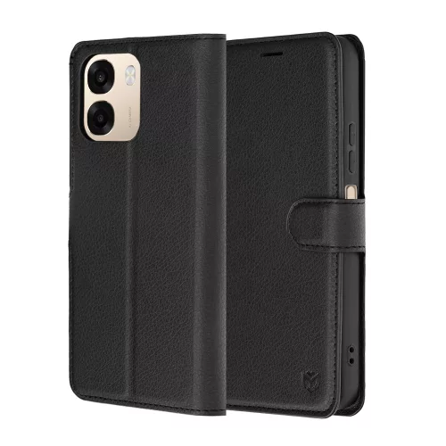 Techsuit - Leather Folio kinyitható tok - Oppo A6 4G - Fekete