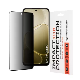   Techsuit - 111D Privacy betekintésgátló üvegfólia - Oppo A6 4G - Fekete